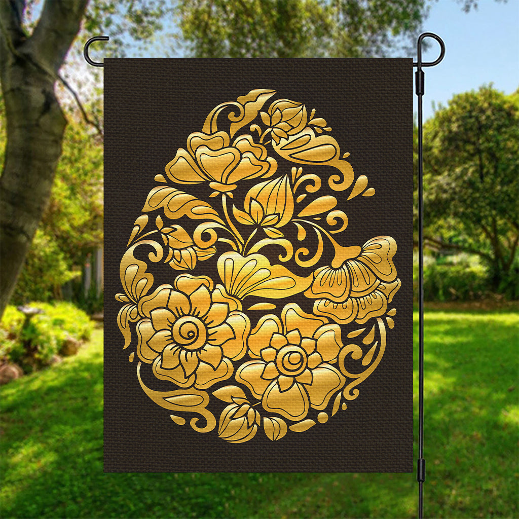 Gold Easter Egg Print Garden Flag