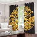Gold Easter Egg Print Grommet Curtains