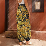 Gold Easter Egg Print Harem Pants