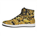 Gold Easter Egg Print High Top Leather Sneakers