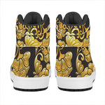 Gold Easter Egg Print High Top Leather Sneakers