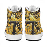 Gold Easter Egg Print High Top Leather Sneakers