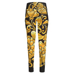 Gold Easter Egg Print High-Waisted Pocket Leggings