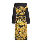 Gold Easter Egg Print Hooded Bathrobe