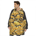 Gold Easter Egg Print Hoodie Blanket