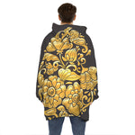 Gold Easter Egg Print Hoodie Blanket