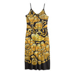 Gold Easter Egg Print Jersey Midi Cami Dress