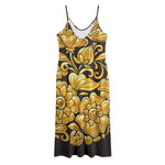 Gold Easter Egg Print Jersey Midi Cami Dress