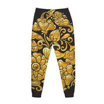 Gold Easter Egg Print Jogger Pants