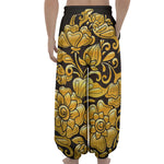 Gold Easter Egg Print Lantern Pants