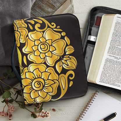 Gold Easter Egg Print Leather Bible Cover