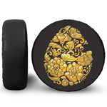 Gold Easter Egg Print Leather Spare Tire Cover