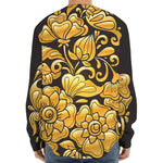 Gold Easter Egg Print Long Sleeve Baseball Jersey
