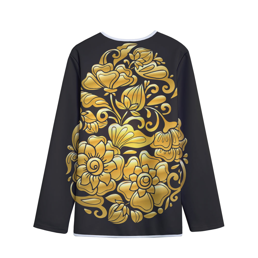 Gold Easter Egg Print Long Sleeve Short Coat
