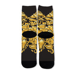 Gold Easter Egg Print Long Socks