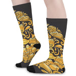 Gold Easter Egg Print Long Socks