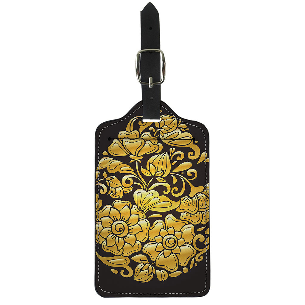 Gold Easter Egg Print Luggage Tag