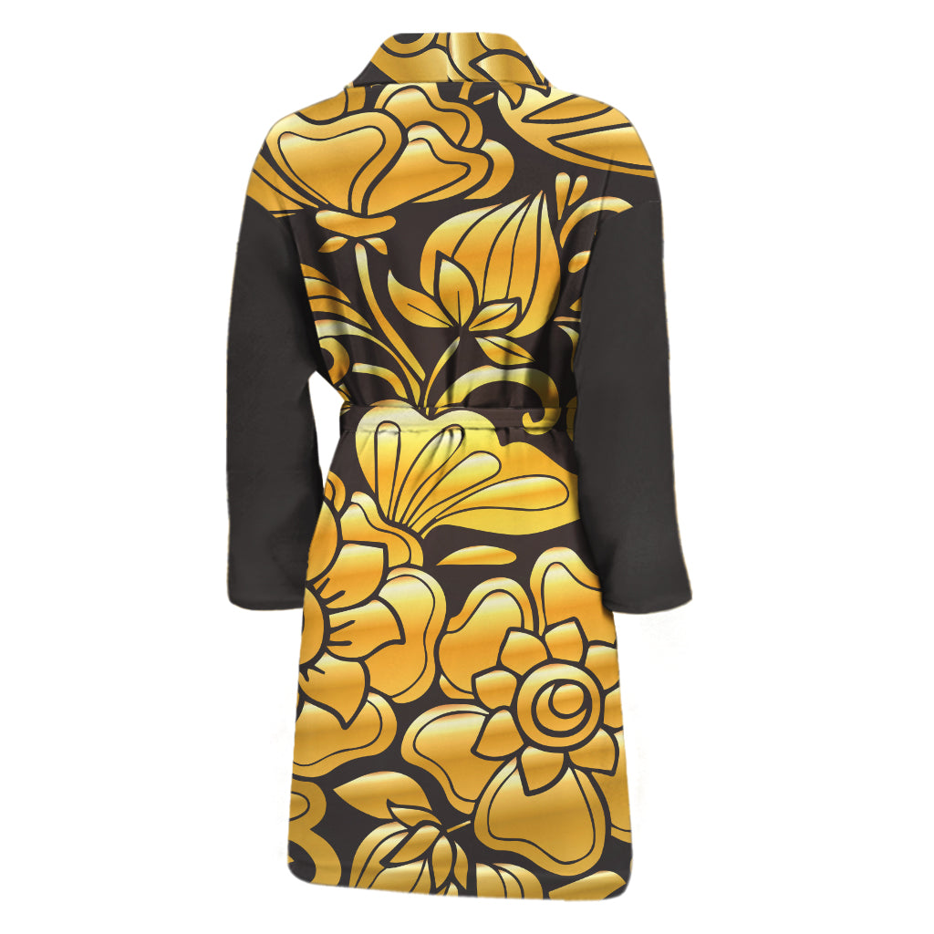 Gold Easter Egg Print Men's Bathrobe