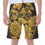 Gold Easter Egg Print Men's Beach Shorts