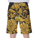 Gold Easter Egg Print Men's Beach Shorts