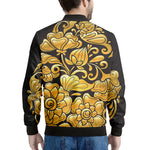 Gold Easter Egg Print Men's Bomber Jacket