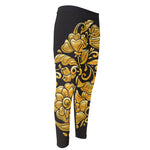 Gold Easter Egg Print Men's Compression Pants