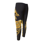 Gold Easter Egg Print Men's Compression Pants
