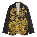 Gold Easter Egg Print Men's Cotton Blazer