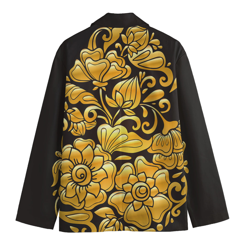 Gold Easter Egg Print Men's Cotton Blazer