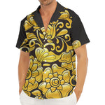 Gold Easter Egg Print Men's Deep V-Neck Shirt