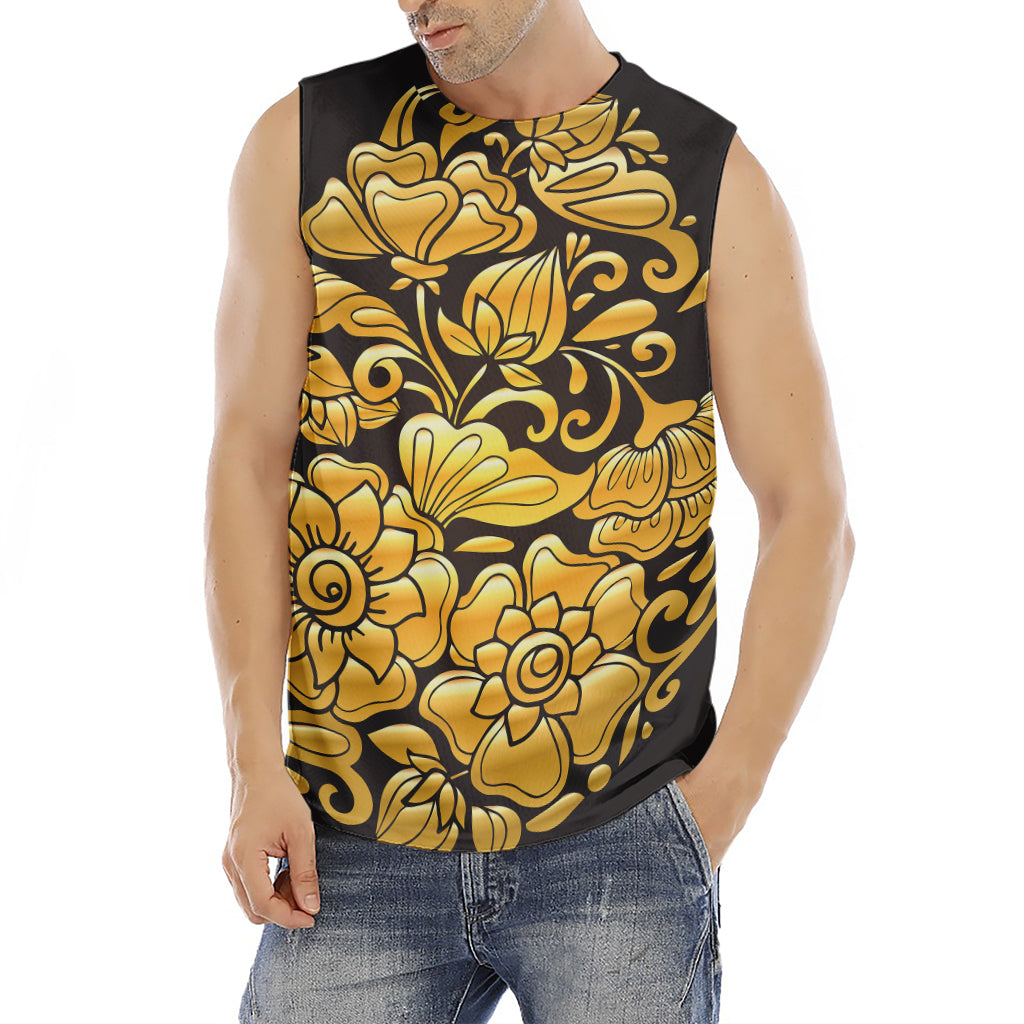 Gold Easter Egg Print Men's Fitness Tank Top