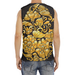 Gold Easter Egg Print Men's Fitness Tank Top
