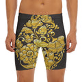 Gold Easter Egg Print Men's Long Boxer Briefs