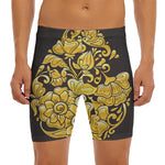 Gold Easter Egg Print Men's Long Boxer Briefs