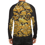 Gold Easter Egg Print Men's Long Sleeve Rash Guard