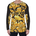 Gold Easter Egg Print Men's Long Sleeve T-Shirt