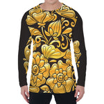 Gold Easter Egg Print Men's Long Sleeve T-Shirt