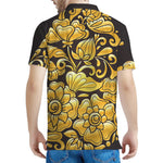 Gold Easter Egg Print Men's Polo Shirt