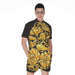 Gold Easter Egg Print Men's Rompers