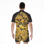 Gold Easter Egg Print Men's Rompers