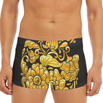 Gold Easter Egg Print Men's Short Boxer Briefs