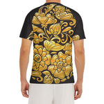 Gold Easter Egg Print Men's Short Sleeve Rash Guard