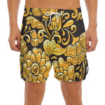 Gold Easter Egg Print Men's Split Running Shorts
