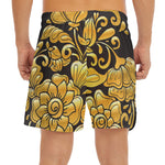 Gold Easter Egg Print Men's Split Running Shorts