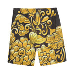 Gold Easter Egg Print Men's Sports Shorts