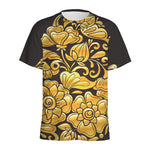 Gold Easter Egg Print Men's Sports T-Shirt