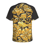 Gold Easter Egg Print Men's Sports T-Shirt