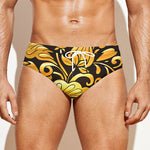 Gold Easter Egg Print Men's Swim Briefs