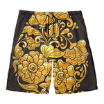 Gold Easter Egg Print Men's Swim Trunks
