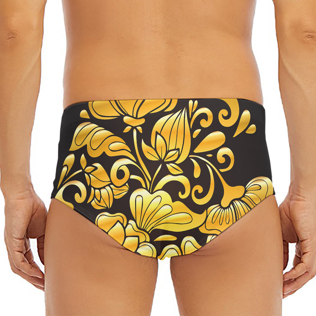 Gold Easter Egg Print Men's Triangle Swim Briefs